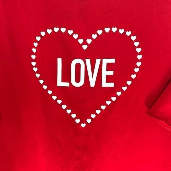 Victoria's Secret Red Satin LOVE Kimono Ruffles OS - Picture 3 of 8